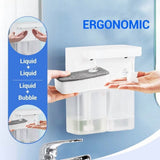 Dual Automatic Hand Dishs Soap,5.8x3.2x8.9Inch Wall Mounted Touchless Foaming Soap V1366-AZ2-W-26504