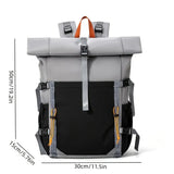 Nylon Waterproof Roll-Top Backpack, 22L-28L Expandable, Air-Cushion Strap System, Polyester Lining V1232-XXDS-SJB-004