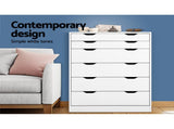 Artiss 6 Chest of Drawers - MYLA White FURNI-G-DT-4D2-WH-AB