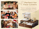 Coffee Machine Stand,Coffee Capsule Storage, Kitchen Counter Organizer with Drawer& Wire Basket, V1337-A9-C57U-QV30