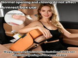 Multifunctional PU Leather Car Armrest Mat, 5-in-1 Center Console Cover with Cup Holder, Tissue V1366-AZ2-W-10673