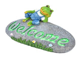 Welcome Frog Statue Luminous Garden Decor Resin Craftwork Patio Yard Lawn Animal Ornament for Indoor V1294-YM0718-3111210480711