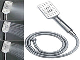 WELS Square Twin Shower Head Chrome 16" Large 3 Mode Handheld Diverter Wall Arm Set V1233-A702ROHS002M4CKSS116