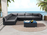 Veranda Fancy Grande Sofa Set V264-OTF-524S-BLK-AU-7PC