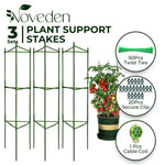 NOVEDEN 3 Sets Tomato Supports Cages with 20 Clips 50 Twist Tie and 30meters Rope V227-6777715003102