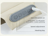 Beige Slim Wireless Shiatsu Back Massager Cushion - Rechargeable Heated Massage Pad for Full Back V888-ELOSUNG27605