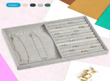 Jewelry Tray, 4 Set of Stackable Jewelry Display Tray, Velvet Jewelry Organizer, Storage Box for V1258-DP02-C-3236