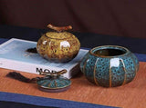 Ceramic Storage Jar with Airtight Lid, Vintage Sealed Canister for Tea Coffee Spices, Yellow, V1237-ZY-924-263