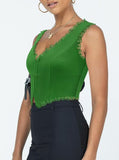 2-Pack Green French Vintage Lace Splice Camisole - Slim Fit Halter Top with Back Detail V888-ELOSUNG39539