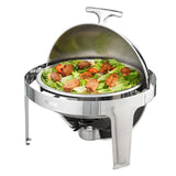 Roll Top Chafing Dish Buffet Set, 5.5L 2 Pack, Stainless Steel Chafer with 2 Full Size Pans, Round V952-QXKCLJTQX26QT6HT8V0