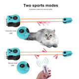 Interactive Electric Cat Teaser Toy with Remote Control, Feather Attachment, and Simulated Mouse V1341-ZY-2WBJPBNC-BLUE