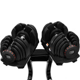 2x 40kg Powertrain Adjustable Dumbbells with Stand DMB-BF2-040-2S