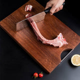 SOGA 48cm Rectangular Wooden Ebony Butcher Block Non-slip Chopping Food Serving Tray Charcuterie WODD402