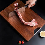 SOGA 50cm Rectangular Wooden Ebony Butcher Block Non-slip Chopping Food Serving Tray Charcuterie WODD403