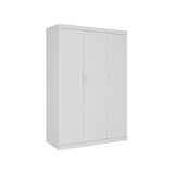 3 Door White Wardrobe White Handles, Hanging Rail & Shelves V63-953061