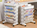 Movable Bookshelf Large Capacity Rotatable Removable Plastic Practical Rolling Organization Shelf 6 V1294-YM0521-3117230064012