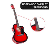 Karrera Acoustic Cutaway 40in Guitar - Red ACG40-RD