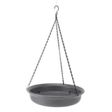 Hanging Bird Feeder with Hook Metal Chain Plastic Bird Bath Feeding Bowl Round Tray for Outdoor V1294-YM0901-3111240176211