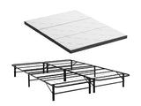 Giselle Folding Bed with Mattress Double Portable Foldable Guest Bed Bamboo Cover FOAM-MFM-BF-BAM-D