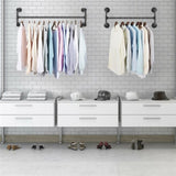 Iron Wall Mounted Clothes Rack with Shelf Garment Display V178-66744