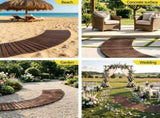 Gardeon 8FT Wooden Garden Pathway Roll-Out Curved Walkway Outdoor Backyard Charcoal Brown GD-PW-C-8FT-CC