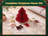 Jingle Jollys Paper Christmas Tree 47CM w/ Star Topper Xmas Decoration Tabletop Red DIY Ornament Set PAPER-TABLE-TR-38-RD