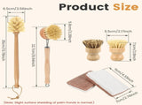 6 Pack Dish Brush & Sponge Set, Comfortable Nonslip Grip, Dual Type Bristles for Distinct Cleaning V1369-AZ3-W-12583