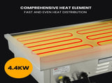 THERMOMATE Commercial Electric Griddle TH-G05, 4400W 73x37cm Flat Cooking Surface V219-FODCAPTHMAG05