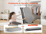Oval Storage Ottoman Bench, Foldable Teddy Fleece End of Bed Bench, Folding Upholstered Bed Ottoman V952-BYWSZYKZDK40KOB06001V0