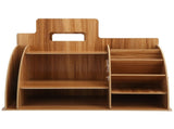 Wood Desktop Organizer Innovative Cosmetics Stationery Storage Rack for Home OfficeCherry Wood Color V1294-YM0721-3117210041012