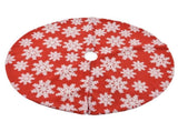 Christmas Tree Skirt White Snowflake Pattern Xmas Tree Mat for Holiday Party Decorations122cm/48.0in V1294-YM0523-3115210224011