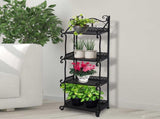 Levede Plant Stand 4 Tiers Outdoor Indoor Black UM1213-4-BK_NZ