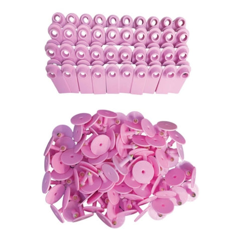 100x Cattle Ear Tags 5x2cm Set - Mini Pink Blank Pig Goat Livestock Label V238-SUPDZ-40207902277712