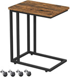 Coffee Table with Steel Frame and Castors Rustic Brown and Black V178-11161