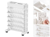 Movable Bookshelf Large Capacity Rotatable Removable Plastic Practical Rolling Organization Shelf 6 V1294-YM0521-3117230064012