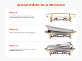 Chafing Dish Buffet Set, 8 Qt 4 Pack, Stainless Steel Chafer with 4 Full Size Pans, Rectangle V952-ZFXBXGBLSTGKXK5LUV0