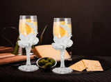 Elegant Wedding Flute Glasses Set for Bride and Groom Toasts, Ideal Drinkware for Celebrations and V1192-AZ-W-28539