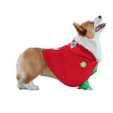Christmas Dog Costume - Festive Hooded Cape & Green Jumpsuit Outfit V888-ELOSUNG26958