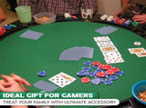 Felt Card Poker Cover Green Stretch Elastic Fitted Bridge Card, Mahjong,Night Topper V1366-AZ2-W-07459