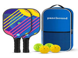 PS Series Colorful Textured Fiberglass Pickleball Paddles Set with 2 Rackets, 4 Balls and Portable V888-ELOSUNG55145-6