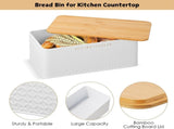 CARLA HOME Bread Bin with Bamboo Lid used as Chopping Board for Kitchen Countertop LSB-36094