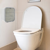 Wall-Mounted Toilet Paper Holder with Storage Tray, White Transparent Plastic, Easy to Install V1366-AZ2-W-23038