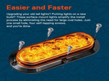 4pc 6 inch Amber Oval LED Trailer Tail Light Kit IP67 Waterproof Park & Turn V1192-AZ-W-0658