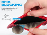 Minimalist Slim Wallet, Leather Front Pocket RFID Blocking Wallet Credit Card Holder Money Clip with V1259-DP01-A-5199