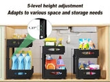 CARLA HOME 2 Tier Under Sink Organizer Pull Out Sliding Cabinet Storage Shelf with Height Adjustable V178-36328