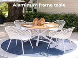 Gardeon 5PCS Outdoor Dining Set Table and Chairs Patio Garden Furniture Diamond FF-DIN-PP130-5SET-WH