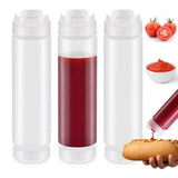12 Pcs 16 Oz Inverted Plastic Bottles, Refillable Tip Large Valve Dispenser Condiment V1366-AZ2-W-14640