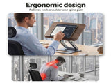 Artiss Book Stand Telescopic Book Holder with Page Clip Ergonomic Desktop Stands OAK BK-ST-RISE-WD