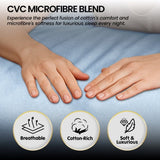 4pc 1000 Thread Count Cotton Rich King Bed Sheet Gift Pack CVC Microfibre Blend in Blue CVC-10KS-BU
