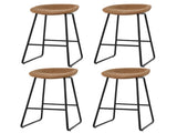 Artiss 4x Bar Stools Kitchen Dining Chairs Counter Stool PU Leather Metal Brown BA-TW-8320-BRX4